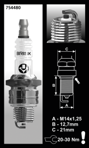 Each Brisk NR14YC Spark Plug (FR)