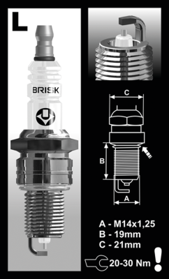 4Pck Brisk LR17YS Spark plug