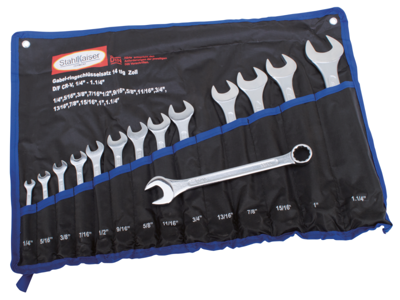 14Pc Combination spanner set 1/4"-1-1/4" (FR)