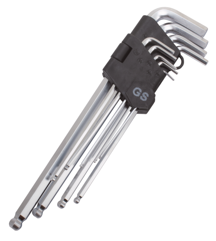 9Pc Allen wrench set long 1/16"-3/8" (FR)