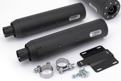 Twin Dark mufflers 90mm CHUBBY ISC15-21 (FR)