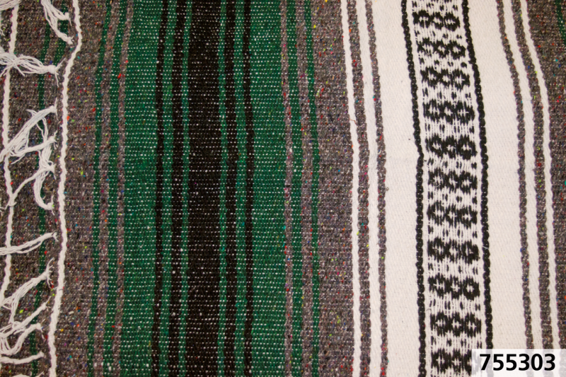 Mexican blanket Green/charcoal/white/blk (FR)