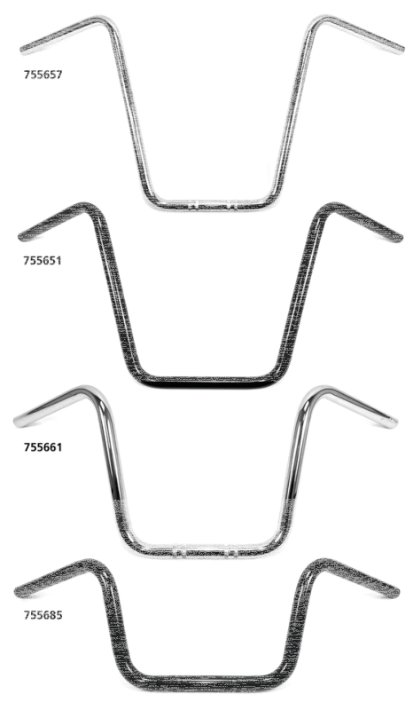 1" Ape Hanger 15" BLK dimpled (FR)