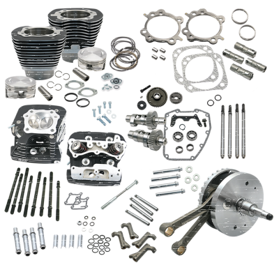 S&S 124HSU kit TC88B01-06 w/heads black (FR)