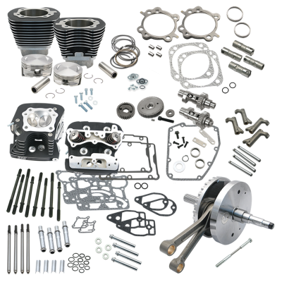 S&S 124HSU kit TC06-17 w/heads black (FR)