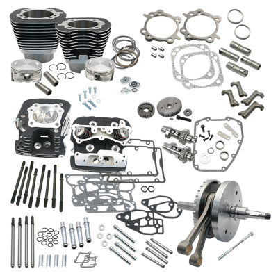 S&S 124HSU kit TC96B07-13 w/heads black (FR)