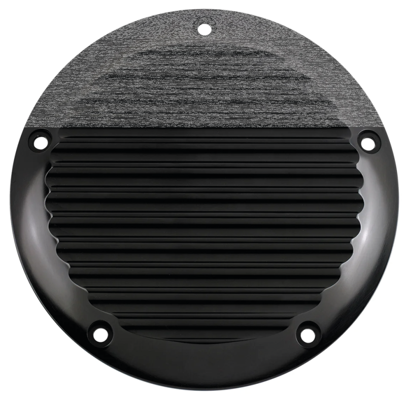 JM Derby Cover Finned Blk FLH/T15-Up (FR)