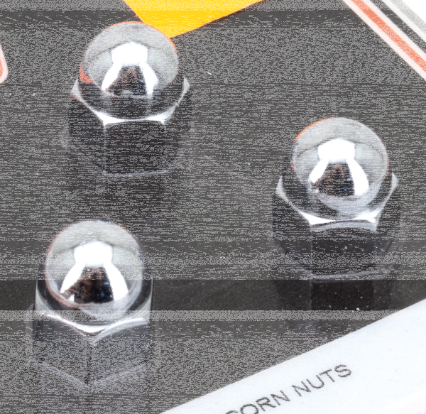 CHROME ACORN NUTS 3/8-24 UNF 3pck (FR)