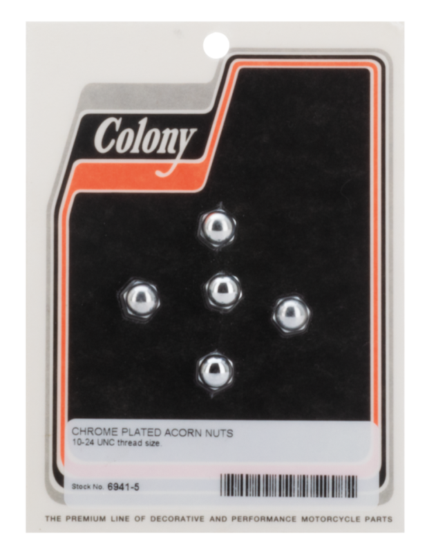 CHROME ACORN NUTS #10-24 UNC 5pck (FR)