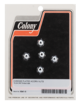 CHROME ACORN NUTS #10-24 UNC 5pck (FR)