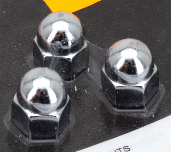 CHROME ACORN NUTS 3/8-16 UNC 3pck (FR)