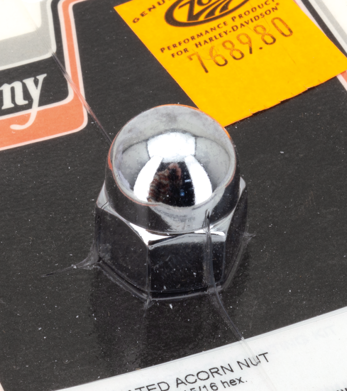 CHROME ACORN NUT 5/8-11 UNC, 15/16 hex, (FR)