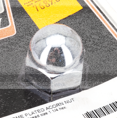 CHROME ACORN NUT 5/8-11 UNC, 1 1/4 hex, (FR)