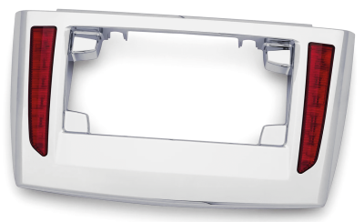 Chrome License Frame Red Lens Tri09-Up (FR)