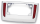 Chrome License Frame Red Lens Tri09-Up (FR)