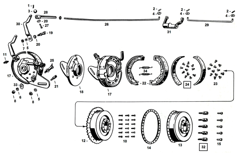 Improved rear brake shaft 45CI35-52 (FR)