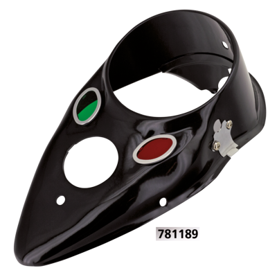 Black cat eye dash cover with lenses