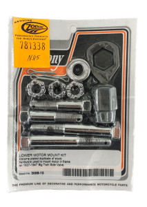 Lower engine mount kit, chrome, BT37-47