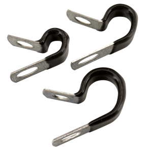 10Pck Vinyl coated cable clamps 1/4" (FR)