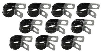 10Pck Vinyl coated cable clamps 1/2" (FR)