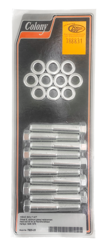 Pan/Shovel Headbolt Kit white plated (FR)