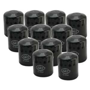 12pck S&S Oil filter black, T-Series (FR)