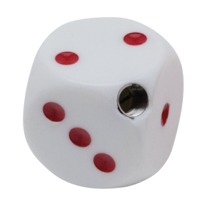 Dice shifter knob white w/ red dots (FR)