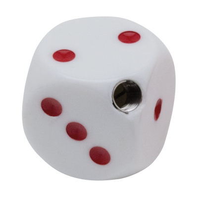 Dice shifter knob white w/ red dots (FR)