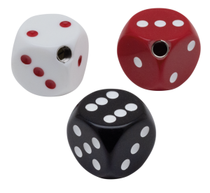 Dice shifter knob black w/ white dots (FR)