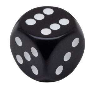 Dice shifter knob black w/ white dots (FR)