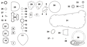 Gasket, pair, Rocker Base, Indian 03-14 (FR)