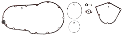 5pck O-ring derby cover, Victory99-02 (FR)