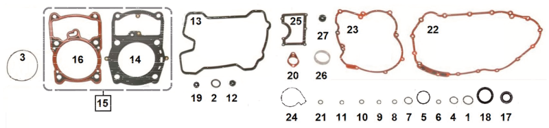 Pair cyl. head gaskets 750XG15- (FR)