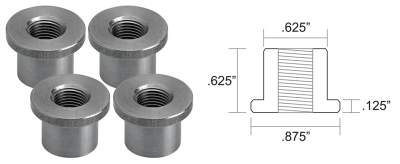 Flanged Bungs 1/8" NPT Thread 4Pck (FR)