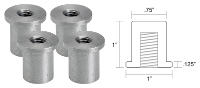 Flanged Bungs Blind 3/8-16" Thread 4Pck (FR)