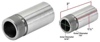 Weld-In Steel Long Petcock Bung 22mm (FR)