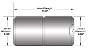 4pck slip/snug dowels .250"x.252"x.52" (FR)