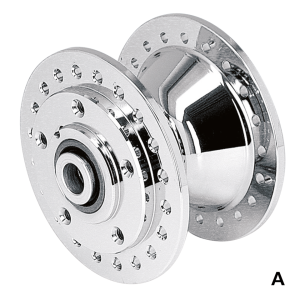 Rear hub assy FLH/T86-99 chrome (FR)