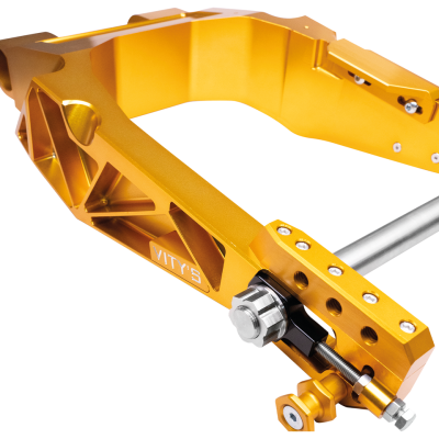 Vitys Billet Swingarm Gold FLH/T14-Up (FR)