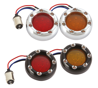 RED LENS KIT, CHR RING w/RED LED, SNGL