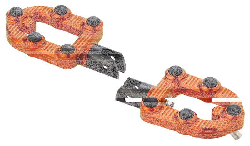 Ness MX PA Foot Pegs Orange ST18-Up (FR)