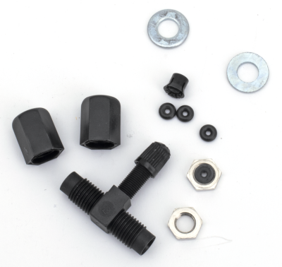 T-valve plastic w/nuts, olives, O-rings (FR)