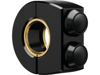 mo.switch Push-Button Clamp for 1" or 7/8" Handlebars 2 Black Button Gloss Black Anodized