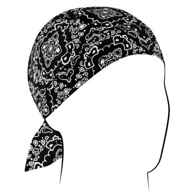 ZANheadgear Flydanna® Cotton Black Paisley One size fits most