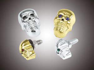 GZP Skull krommet Large gold w/ red eyes (ES)