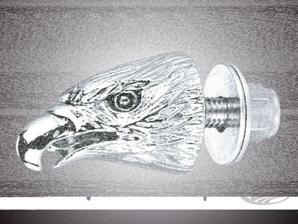 GZP Chrome Eagle head krommet red eyes (ES)