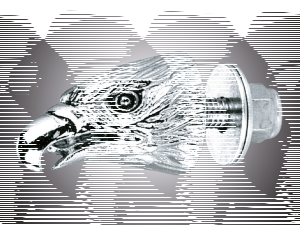 GZP Gold Eagle head krommet red eyes (ES)