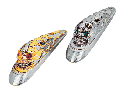 GZP Fender ornam. chrome Skull red eye (ES)