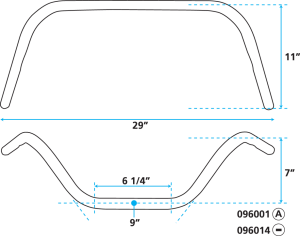GZP Handlebar Harley low rise 1", 82u