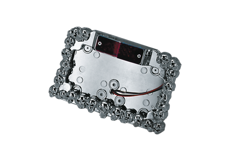 GZP Licencepl. LED chr/w skulls triangle (ES)